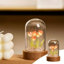 Night Light Diy Tulips Night Light Kit - Arts And Crafts Nightlight Project Novelty For Girls - Light Up Flower Terrarium Kits For Kids Teens And Adults - Unique Hand Made Decorative Lights