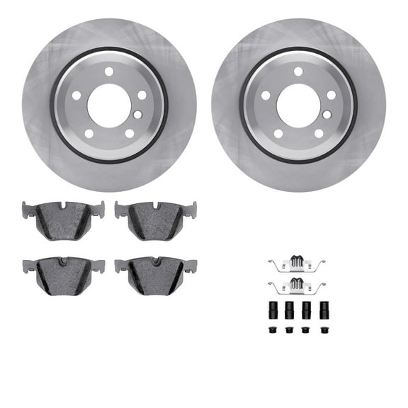 Dynamic Friction Company Rear Brake Rotors with 5000 Advanced Brake Pads includes Hardware 6512-31428