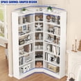 thumbnail image 4 of 71" Tall Corner Bookcase, Modern L-Shape Bookshelf with 18 Cube, Triple Wide Bookcase Display Display Shelf for Living Room, Home Office, White, 4 of 10