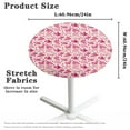 thumbnail image 6 of SEANATIVE 2 PCS Round Tablecloths 24 Inch Cocktail Table Topper Cap Decorative Bar Table Covers with Elastic Edged for Indoor Outdoor Parties, Cowboy Hat Boots Love Valentine's Day Pink, 6 of 7