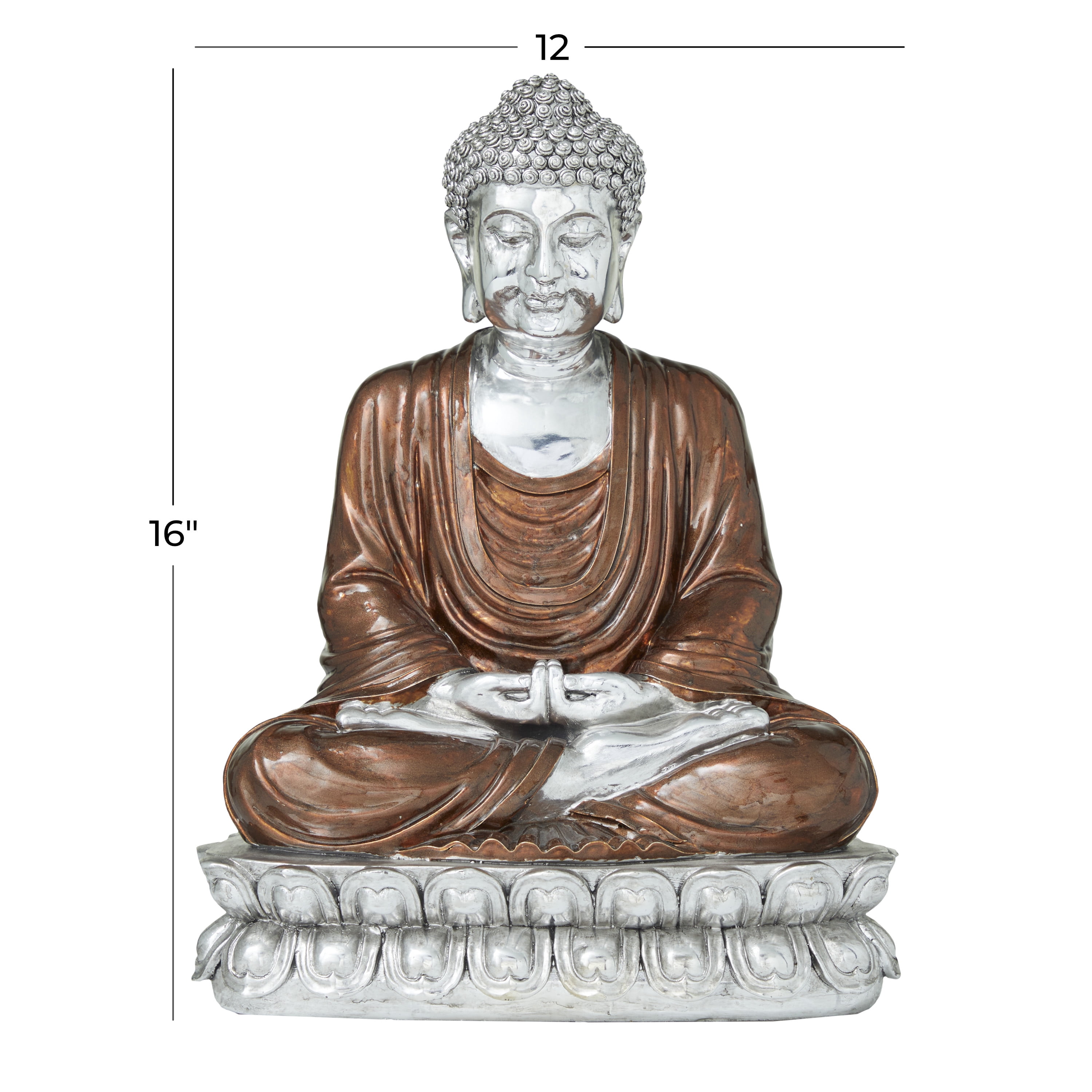 DecMode 9"W, 16"H Polystone Eclectic Sculpture, Copper, 1-Piece