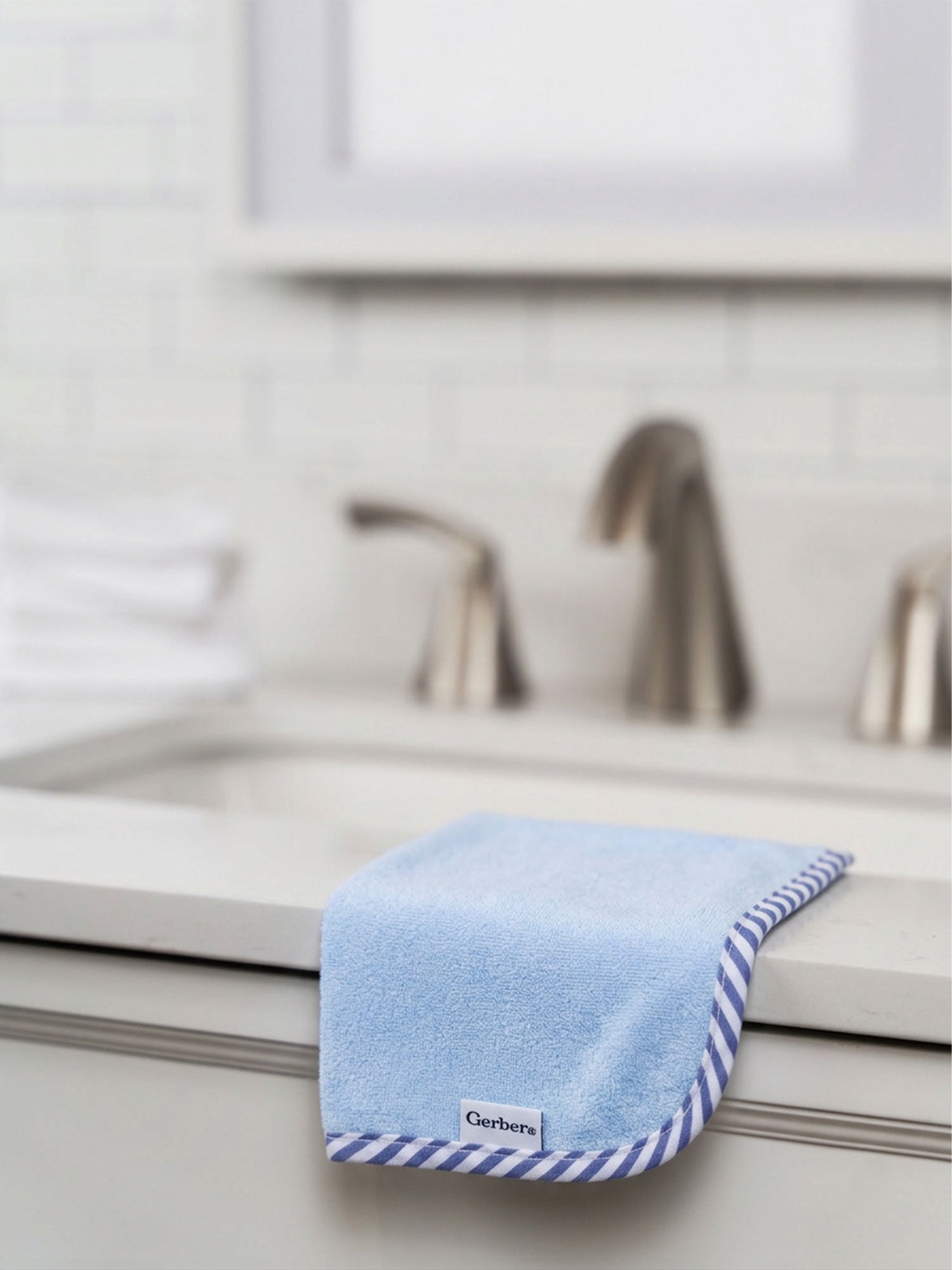Gerber Baby Boy Blue Absorbent Knit Terry Washcloth, 6-Pack, One Size