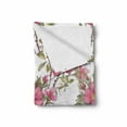thumbnail image 2 of Flower Soft Flannel Fleece Throw Blanket, Watercolor Dog Rose Garden Pattern with Leaves and Buds Image, Cozy Plush for Indoor and Outdoor Use, 70" x 90", Lime Green Pale Pink, by Ambesonne, 2 of 6