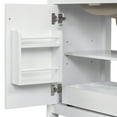 thumbnail image 5 of Isolde Modern Bathroom Vanity with Ceramic Sink, Drawer, Shelves, Cabinet, Rubberwood, MDF, White, 5 of 18