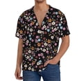 thumbnail image 1 of Fotbe Daisies Flowers Camisa Estampada de Manga Corta para Hombre, Casual de Verano, Estilo Playero, Sin Arrugas-Small, 1 of 5