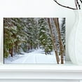 thumbnail image 2 of Designart Route enneigée dans la forêt Art mural sur toile, 2 of 4