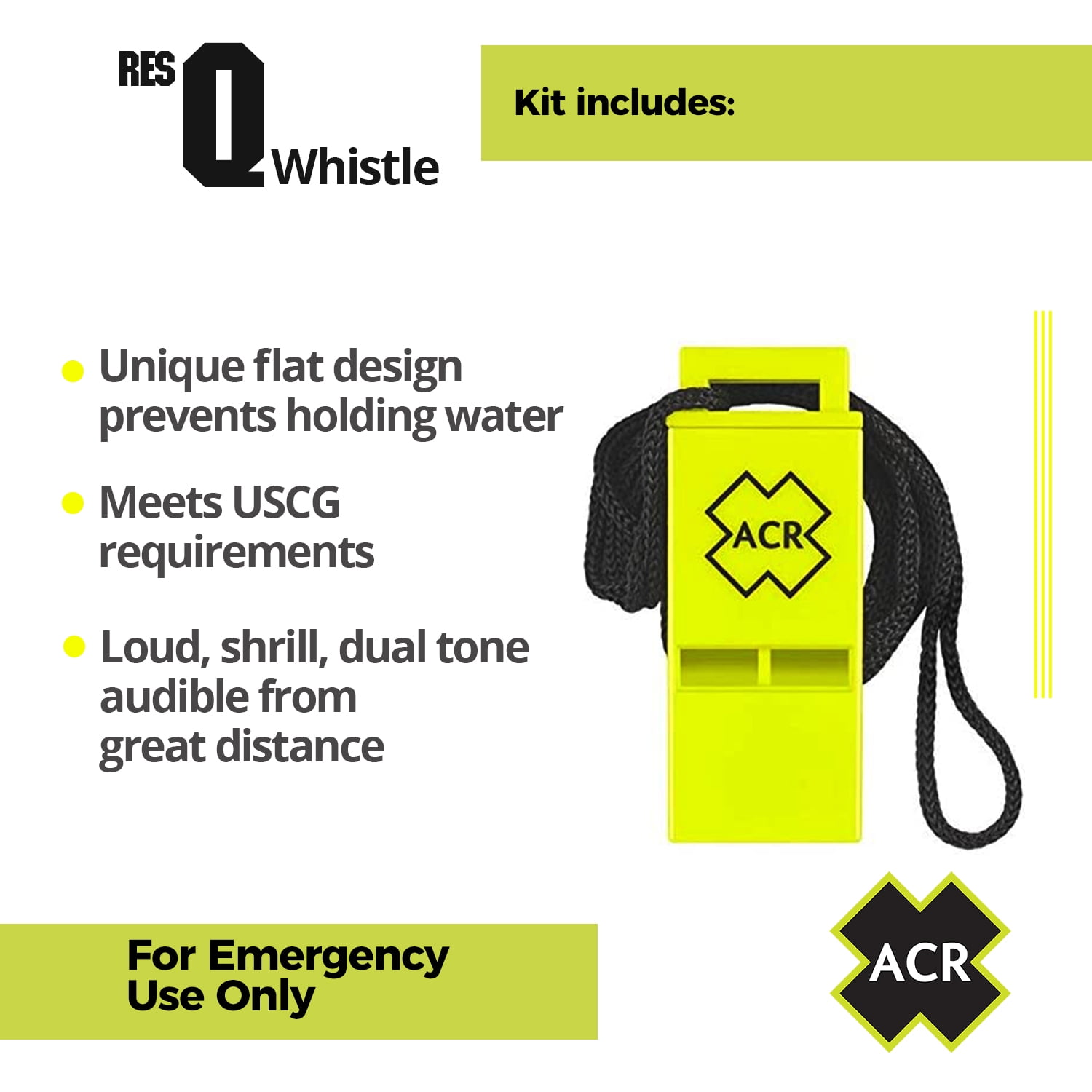 ACR Electronics Resqlink 400 Survival Kit | Personal Locator Beacon | C-Strobe H2O Rescue Light | Daytime Signal Mirror & USCG Whistle | Rapid Ditch Dry Bag Included