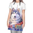 thumbnail image 2 of Watercolor Hello Winter Alaskan Malamute Chill Christmas Welcome Apron Alaska Mal Dog Lovers Gifts for Cooking Grilling Baking Painting Gardening - 00016, 2 of 5