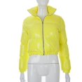 thumbnail image 1 of Women's Short Down Coat Shiny Puffer Jacket Stand Collar, 1 of 2