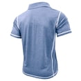 thumbnail image 6 of Men's Casual T Shirt Summer Short Sleeve Fashionable Pocket Design Striped Letter Print Comfortable Tees for Everyday Wear, 6 of 6