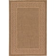 thumbnail image 1 of Unique Loom Outdoor Collection Transitional Indoor & Outdoor Casual Greek Key Border Area Rug, 5 Feet 3 Inch x 8 Feet, Brown/Light Brown, 1 of 2