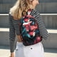 thumbnail image 5 of Disketp Red Flame Wolf Head print Canvas Backpack Lightweight Travel Daypack Student Rucksack Laptop Backpack-, 5 of 5