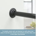 thumbnail image 3 of Kenney 5/8-3/4" Diameter Curtain Rod Hardware Mount Wall Cup Brackets, Black, Set of 2, 3 of 5