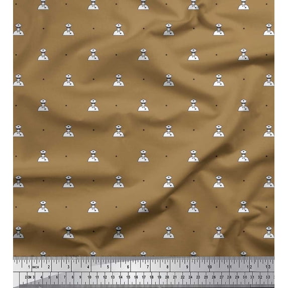 Soimoi Cotton Duck Fabric Star & Ship Captain Shirting Print Fabric by The Yard 42 Inch Wide