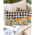 thumbnail image 6 of Harvest Pumpkin Throw Pillow Cover,Thanksgiving Fall Maple Leaves Plaid Rectangle Decorative Pillow Case Protector Soft Cushion Cover Lumbar Pillowcase for Couch Sofa Bedroom Car Decor 20x26 Inch, 6 of 8