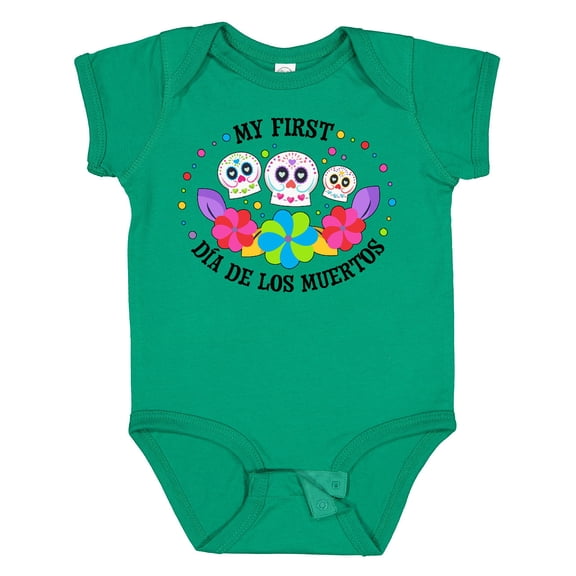 Inktastic My 1st Dia De Los Muertos with Sugar Skulls and Flowers Boys or Girls Baby Bodysuit