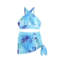 thumbnail image 4 of UTSJKR Two Piece Swimsuits for Women Halter Bikini Sets Skirted Bottom Cheeky Plus Size High Waisted Bathing Suits Blue XXXXL, 4 of 6