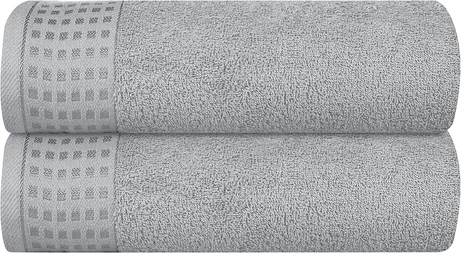 GLAMBURG 100 Cotton 2 Pack Oversized Bath Towel Set 28x55 Inches