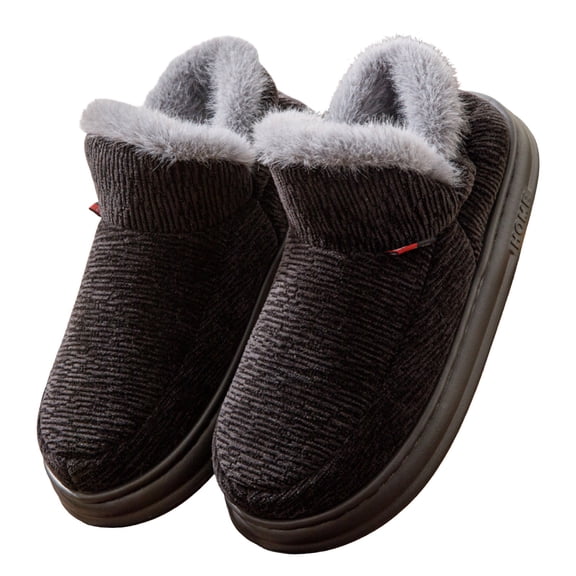 Mens Slippers,Winter Memory Foam Slippers Soft Closed Toe Non Sole for Men Women Comfort,Slippers for Men,Black,8.5