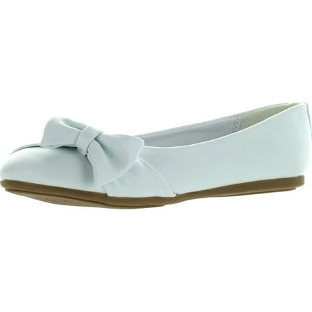

Little Angel Girls Teshi-400E Bow Decor Ballet Loafer Flat White 9