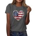 thumbnail image 4 of Goodtrade8 Short Sleeve Shirts for Women Red White and Blue Casual Pullover USA Years Anniversary Summer 4th of July Graphic Fashion Patriotic Womens Tops Independence Day, 4 of 8