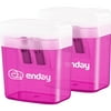 Enday Dual Manual Pencil Sharpener for Colored Pencils, Large Pencil, Purple 2 Pack