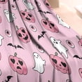thumbnail image 3 of Halloween Pink Ghosts and Heart Pumpkins Blanket,Comfortable Soft Flannel Throw Blanket,All Season,Warm Lightweight Blankets for Sofa Bed Couch Living Room Chair,30"x40", 3 of 4