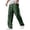 Green, variant on Mens Casual Hemp Fabric Embroidered Pants Drawstring Loose Pants Color: Navy Size: XXXL