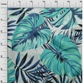 thumbnail image 3 of oneOone Polyester Spandex Turquoise Blue Fabric Tropical Leaf With Texture Sewing Craft Projects Fabric Prints By Yard 56 Inch Wide, 3 of 4