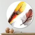 thumbnail image 1 of Designart - Colourful Boho Feathers IV - Bohemian & Eclectic Metal Circle Wall Art, 1 of 5