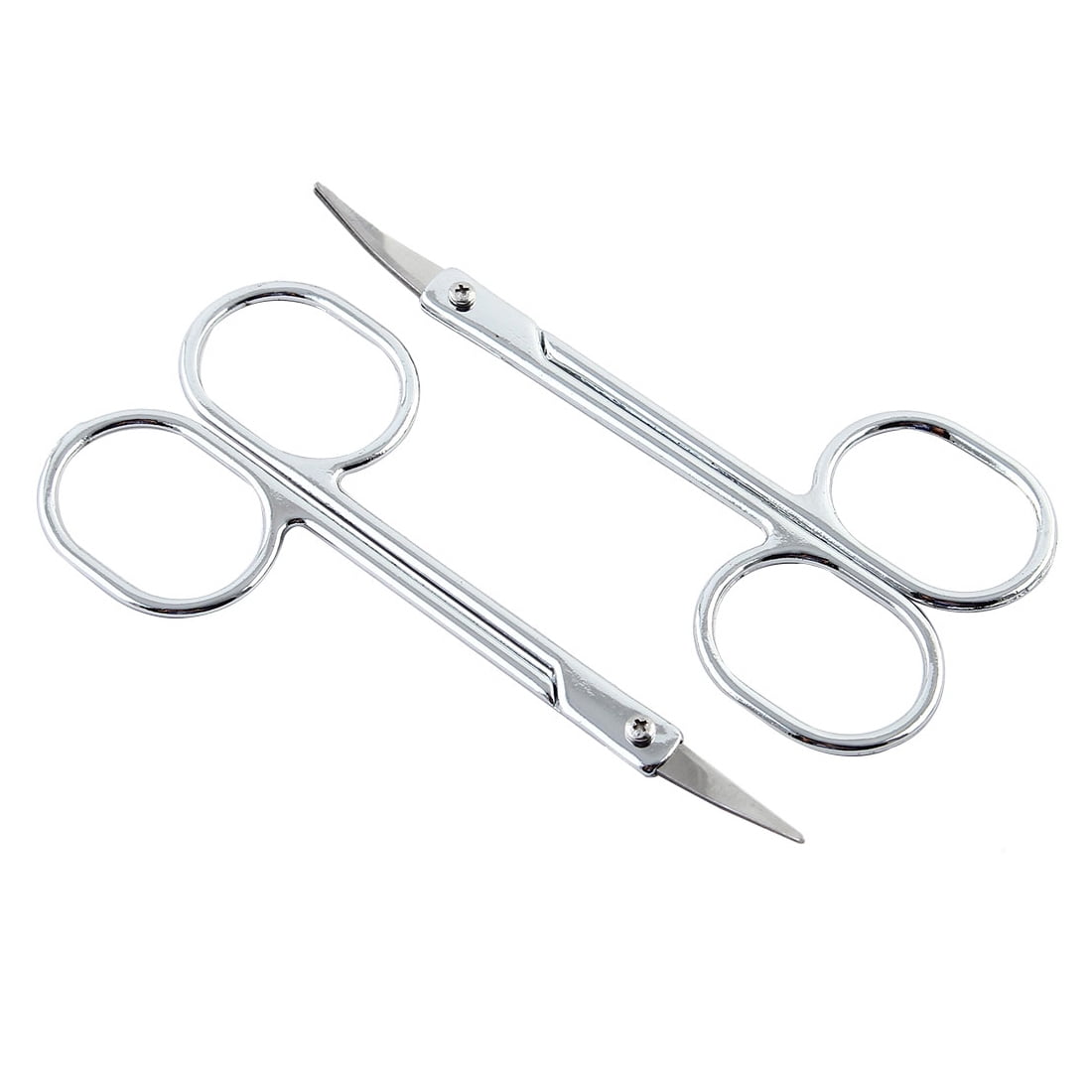 Unique Bargains Beauty Eyebrow Shear Trimming Curved Edge Scissors 2 Pcs