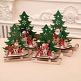 thumbnail image 2 of Adornos navideños, adornos creativos de madera pintada para montar en trineo, bricolaje, rompecabezas, regalo, 2 of 5