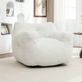 thumbnail image 2 of GARITIN Bean Bag Chair, Teddy Faux Fur Filled with High-Density Foam, 37inx 35in x 31.1in, White, 2 of 11