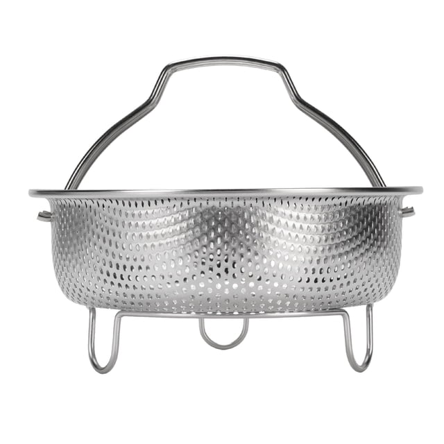 304 Stainless Steel Steam Basket with Foldable Handle, Multifunctional Colander Insert for Electric Rice Cooker Pot, Made of Rustproof Material for Efficient Cooking