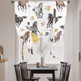 thumbnail image 3 of Spring Flowers Balloon Curtains for Living Room/French Door, Black Brown White Horse Country Vintage Tie Up Curtains 63 Inch Length Energy Saving Kitchen Curtains Shades for Windows 42"x63", 3 of 8