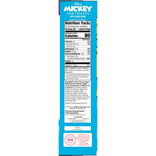 Disney Mickey and Friends Fruit Snacks, 22 Ct, Gluten Free