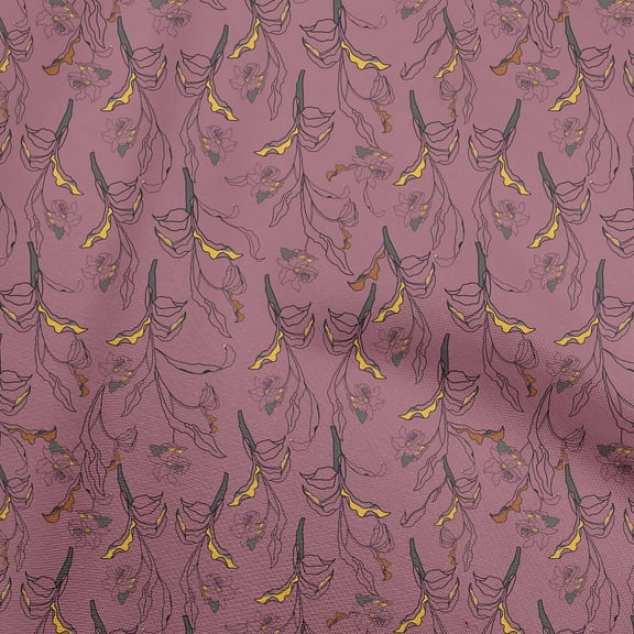 oneOone Polyester Spandex Pink Fabric Floral & Sewing Fabric By The Yard Printed Diy Clothing Sewing Supplies 56 Inch Wide