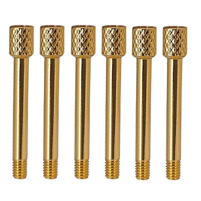 Langgg 6pcs Brass Electric Guitar Tremolo Bridge Saddle Clamp String Screws Golden