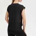thumbnail image 4 of SAWOBUUN Womens Side Tie Cropped Tank Tops Summer Oversized Sleeveless Casual Loose Fit Boxy Basic Tees, 4 of 8