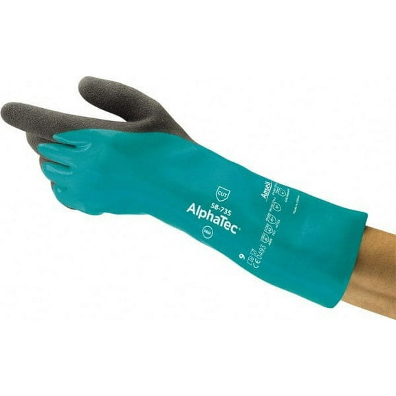 Size M (8), 14" Long, 39 mil Thick, Supported, Nitrile Chemical Resistant Gloves
