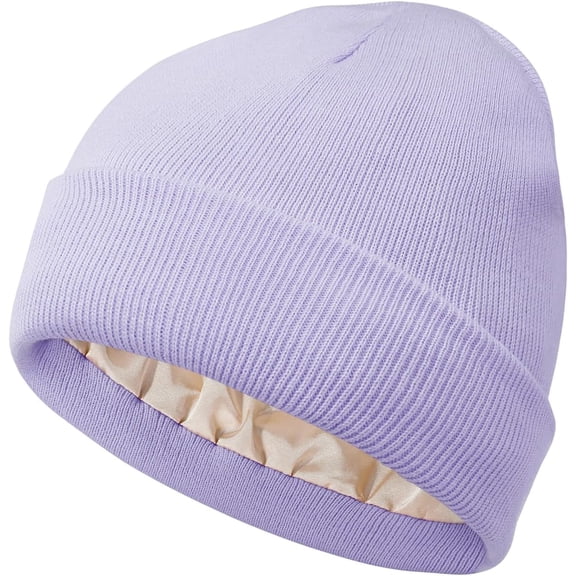 Beanies Women Satin Lined Beanie Men Knit Silk Lined Winter Gift Hats Cuffed Skiing Beanie Hats