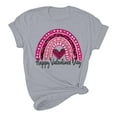 thumbnail image 5 of Women's Valentine's Day Short Sleeve Shirts Fashion Print Casual Basic Tee Tunic Crew Neck Graphic Blouses Tops (M, Gray), 5 of 5