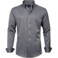 thumbnail image 1 of J.VER Camisas de vestir para hombre, camisa formal de manga larga, elástica, sin arrugas, informal, con botones, 1 of 4