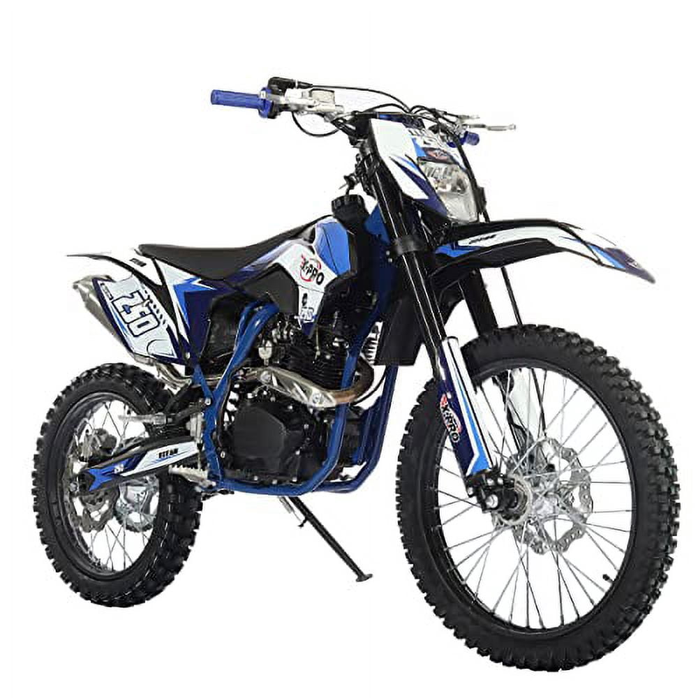 X-Pro Brand New Titan 250cc Gas Pit Dirt Bike with LED Headlight, 5-Speed Manual Transmission, Electric/Kick Start! Big 21"/18" Wheels!