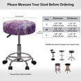thumbnail image 6 of ZIATUBLE Purple Marble Print Bar Stool Seat Dust Covers Washable Elastic Seat Cushion Covers 12-14 Inch Dustproof Seat Cover for Vanity Chair Set 2 Pack Stool Seat Covers Cushion, 6 of 6