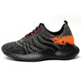 thumbnail image 4 of CMR CHAMARIPA Height Increasing Trainers Knit Elevator Sports Shoes Lightweight Men Taller Shoes Gray / Orange 6CM / 2.36 Inches, 4 of 6