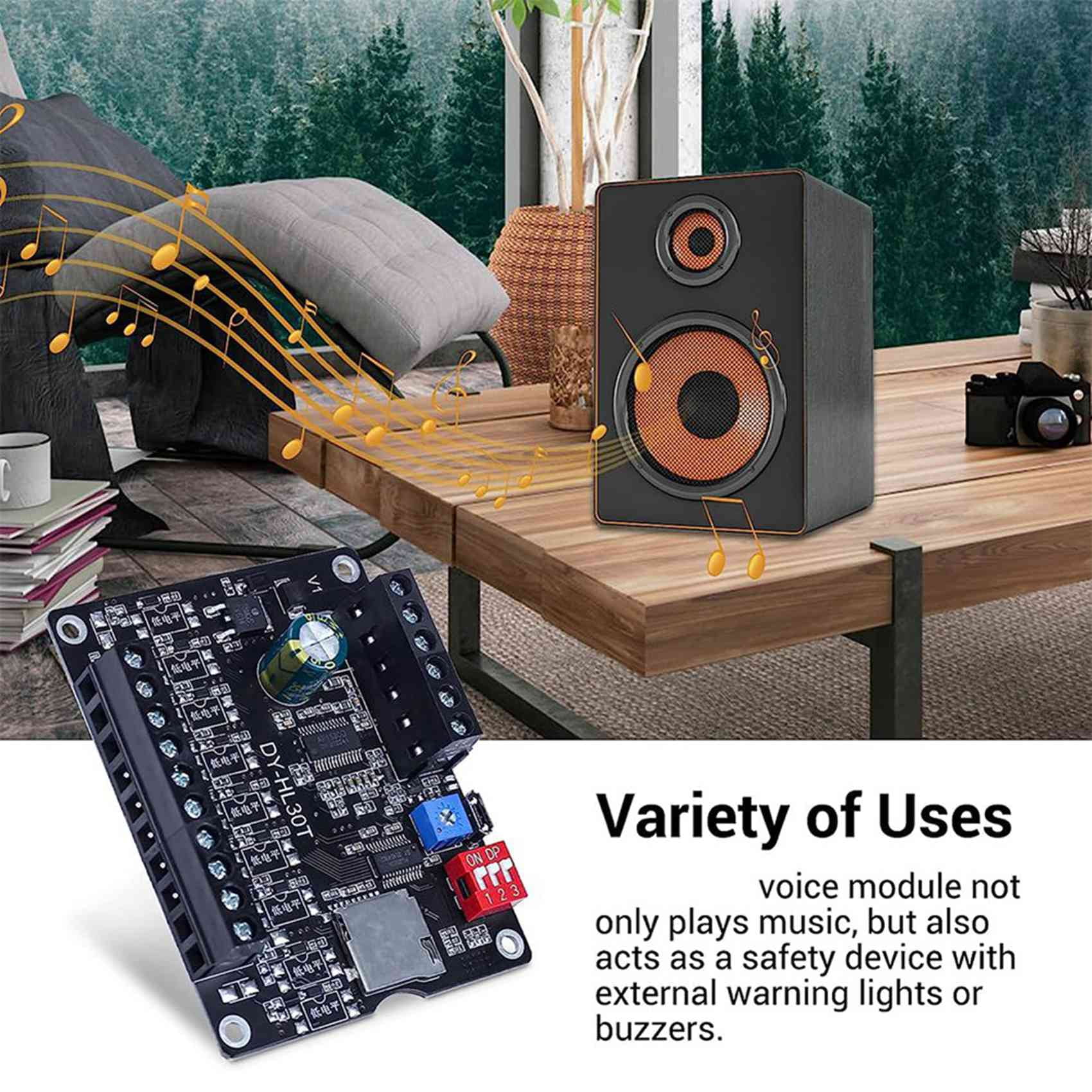 2X 30W MP3 Voice Playback Module DY-L30T 9 Trigger Music Player Power Amplifier Board TF Card 32G Max WAV DC 12V 24V A,2 x Player power amplifier,Black