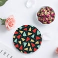 thumbnail image 4 of RYLABLUE Merry Christmas Xmas Tree Winter Christmas Set of 8 Round Coaster for Drinks, Absorbent Ceramic Stone Coasters Cup Mat with Cork Base for Home Kitchen Room Coffee Table Bar Decor, 4 of 5
