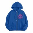 thumbnail image 4 of Pop cazadora para niña Hooded Sweatshirt,Soft Streetwear Pullover,Cute Long Sleeve Hoodie for Fall Winter Unisex （Blue）, 4 of 4