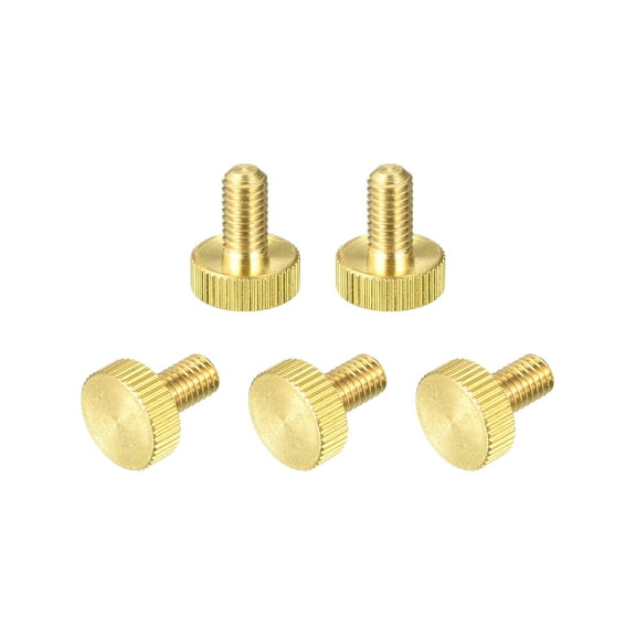 Knurled Thumb Screws, M6x12mm Flat Brass Bolts Grip Knobs Fasteners 5Pack